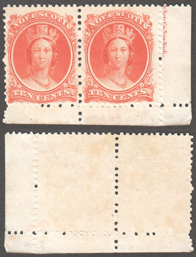 Nova Scotia Scott 12a MNH VF Pair (P) - Click Image to Close